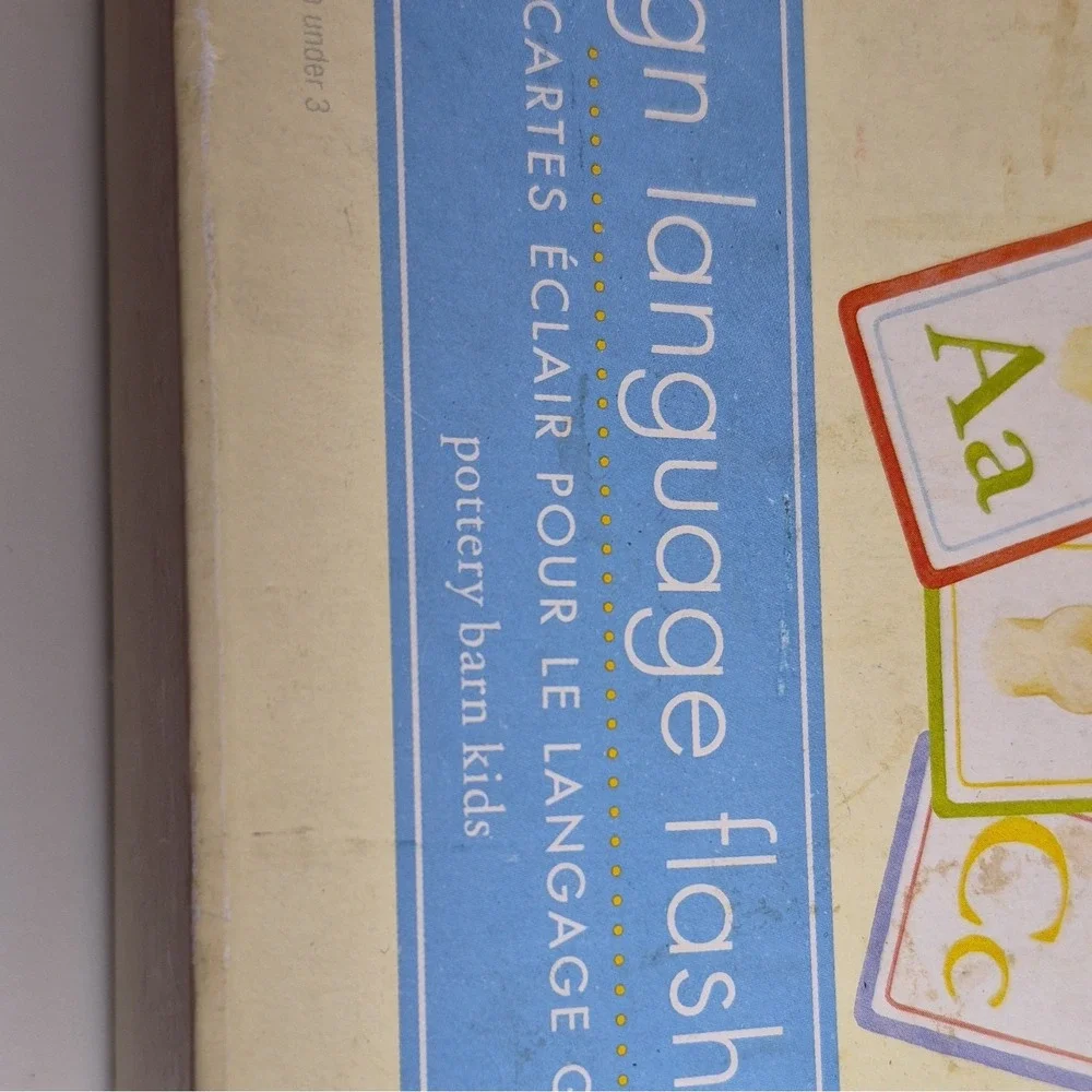 Pottery Barn Kids Sign Language Cards, 25-Card Letters Set Ages 3+ missing the A